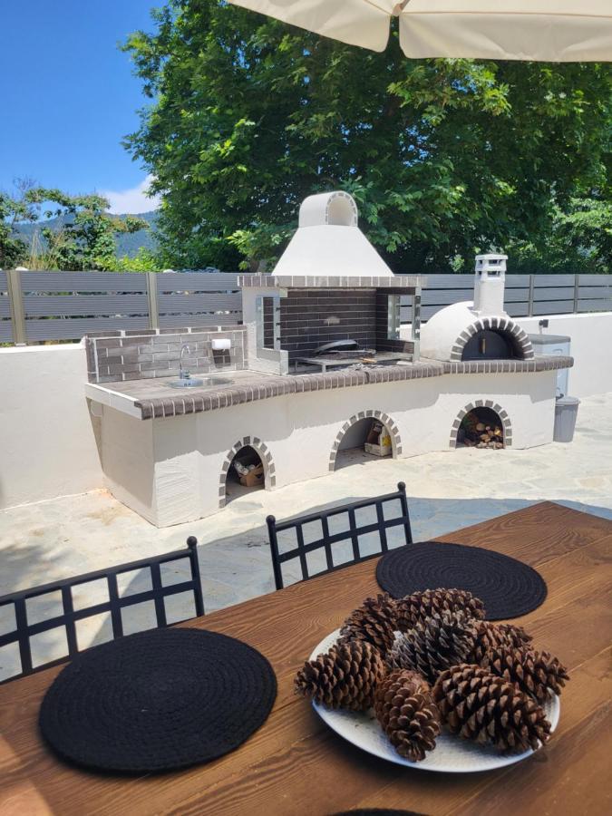 Casa O' - Neues Ferienhaus mit großer Terrasse und privatem Swimmingpool Skala Potamia  Exterior foto